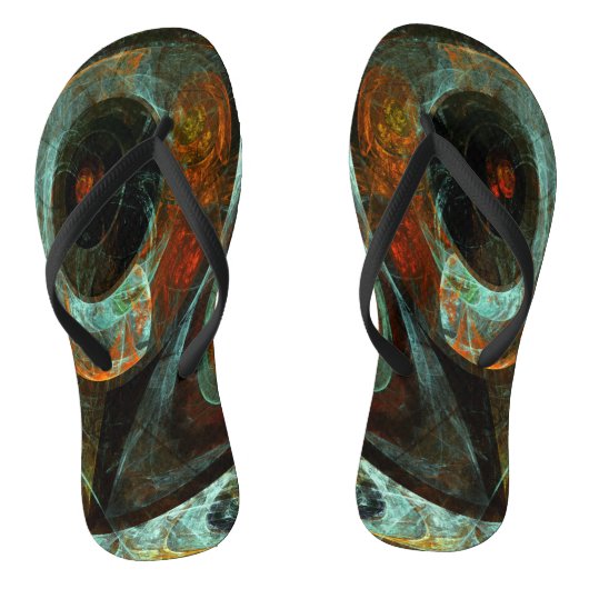 Tijd gespleten abstracte kunst teenslippers (Voetbed)