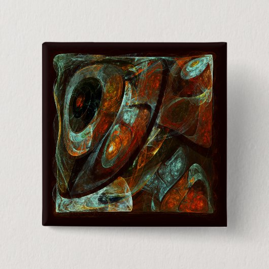 Tijd Gesplitste Abstracte Kunst Vierkante Button 5,1 Cm (Voorkant)