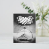 Tijd/glazen handen Potlood Tekening Surreale kunst Briefkaart (Staand voorkant)