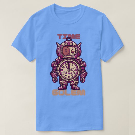 Tijd Golem Grappige Surreal Steampunk Wekker Rob T-shirt (Design voorkant)