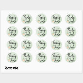 Tijd groene Waterverf Cupcake Birthday Ronde Sticker (Vel)