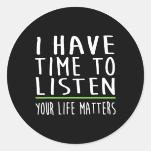 Tijd hebben om te luisteren naar stigma over menta ronde sticker