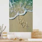 Tijd heelt alle wonden-voetafdrukken in het zand poster (Keuken)