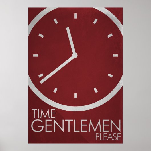 Tijd heren, alsjeblieft. Minimalistisch Poster (Voorkant)