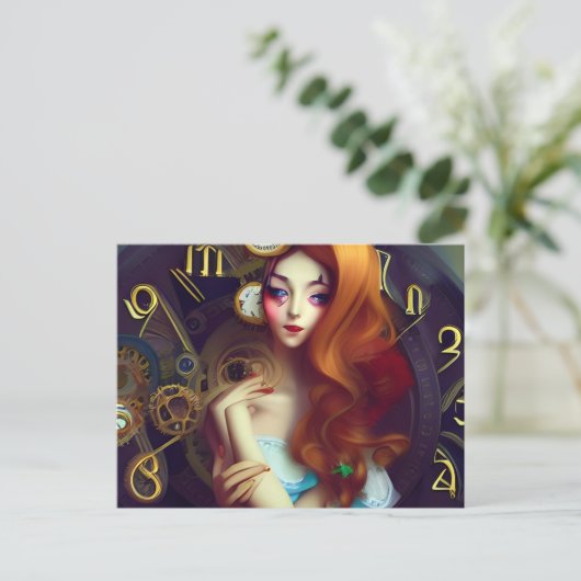 Tijd houdt bewegend Briefkaart (Staand voorkant)