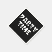 Tijd in het feest Ninja Lettering Black White Bday Servet (Hoek)