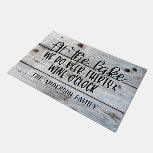 Tijd in het meer en in de wijn deurmat (Schuin)