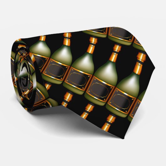 Tijd in nieuwjaars stropdas champagne fles (Opgerold)