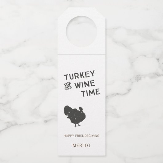 Tijd in Turkije en wijn | THANKSGIVING | Friendsgi Flessenhanger (Voorkant)