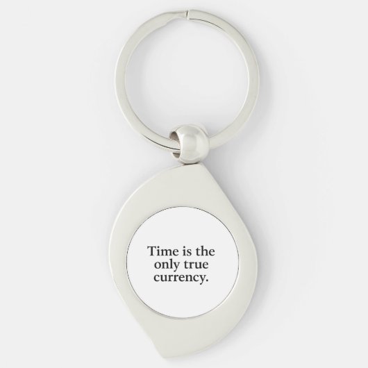 Tijd is de enige echte valuta - minimalistisch cit sleutelhanger (Voorkant)