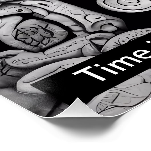 Tijd is een cirkel, en wijsheid is het centrum van perfect poster (Hoek)