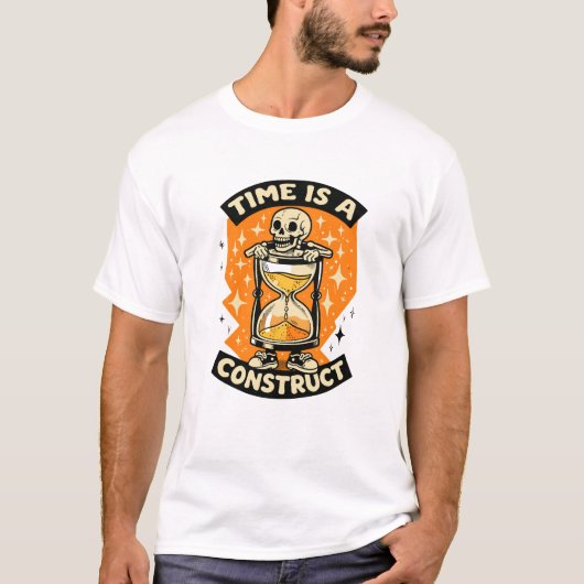 Tijd is een Skelet Constructie T-shirt (Voorkant)