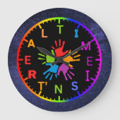 Tijd is geen echte psychedelische klok/starry gren grote klok (Voorkant)