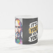 "Tijd is geld: besteed het verstandig, Wesly" Matglas Koffiemok (Voorkant rechts)