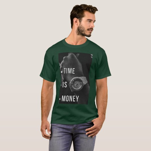 Tijd is geld – gedurfd luxe design t-shirt (Voorkant volledig)