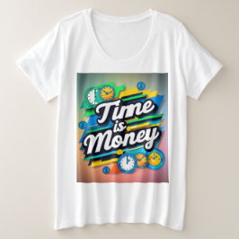 Tijd is geld grote maat t-shirt