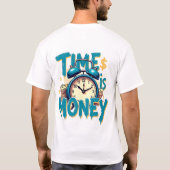 Tijd is geld: het  T-shirt met de klok mee (Achterkant)