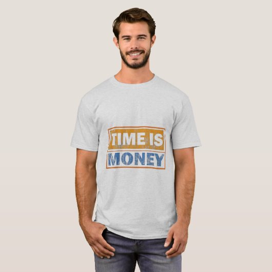 Tijd Is Geld Motiverend Heren T-Shirt (Voorkant volledig)