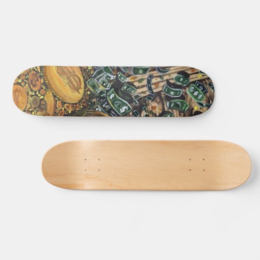 Tijd is geld persoonlijk skateboard (Horizontaal)