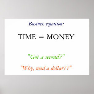 "Tijd is geld" Poster