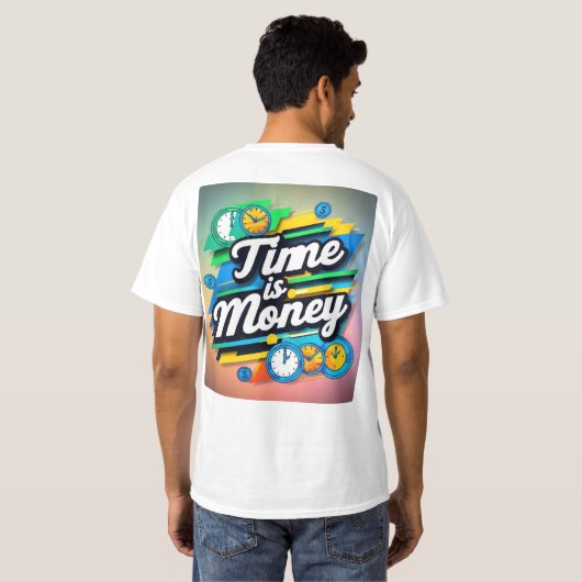 Tijd is geld t-shirt (Achterkant volledig)