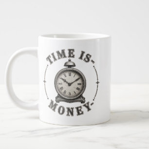Tijd Is Geld Vintage Wekker Motivatie Grote Koffiekop