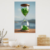 Tijd is geld zandloper, digitale download Poster (Keuken)