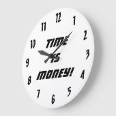 Tijd is Geld! - Zwart en Wit Grote Klok (Hoek)