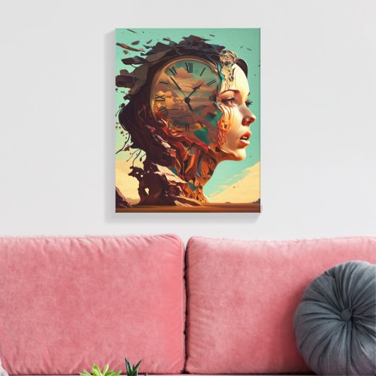 Tijd is helemaal in je hoofd canvas afdruk (Insitu (Woonkamer))