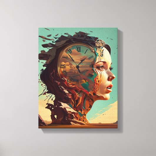 Tijd is helemaal in je hoofd canvas afdruk (Voorkant)