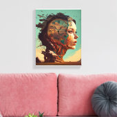 Tijd is helemaal in je hoofd canvas afdruk (Insitu (Woonkamer))