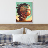 Tijd is helemaal in je hoofd canvas afdruk (Insitu (Slaapkamer))