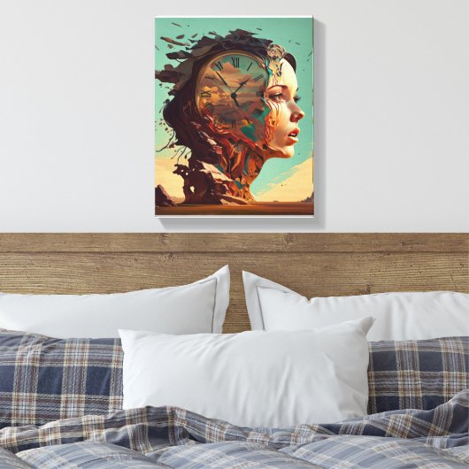 Tijd is helemaal in je hoofd canvas afdruk (Insitu (Slaapkamer))