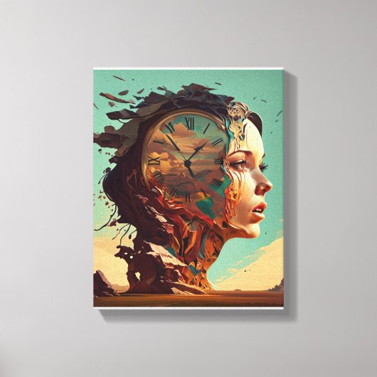 Tijd is helemaal in je hoofd canvas afdruk (Voorkant)