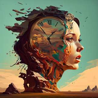 Tijd is helemaal in je hoofd canvas afdruk