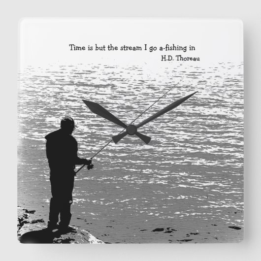 Tijd is maar de Stroom Vierkante Klok (Voorkant)