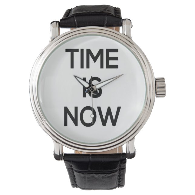 Tijd is nu, bekijk design, word art horloge (Voorkant)