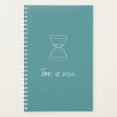 Tijd is nu Quote l Modern Blue Pastel Weekly Planner (Voorkant)