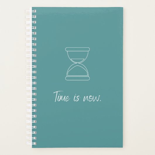 Tijd is nu Quote l Modern Blue Pastel Weekly Planner (Voorkant)