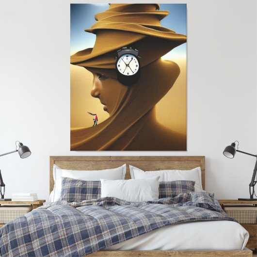 Tijd is omhoog canvas afdrukken (Insitu (Slaapkamer))