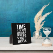 Tijd is valuta, besteed verstandig, succes motivat fotoplaat (Insitu)