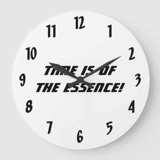 Tijd is van essentieel belang! - Zwart en wit Grote Klok (Voorkant)