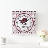 Tijd is Wine O'Clock Vierkante Klok (Huis)