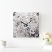 Tijd kan zwart-wit zijn vierkante klok (Huis)