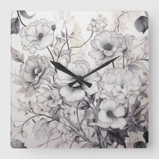 Tijd kan zwart-wit zijn vierkante klok (Voorkant)