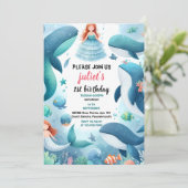 tijd koele vis zee blauwe walvishaai 1e Verjaardag Kaart (Staand voorkant)