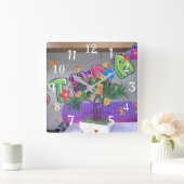 Tijd lofwaardig gelukkig verjaardag vierkante klok (Huis)