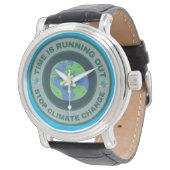 Tijd loopt op. Stop klimaatverandering Horloge (Gekanteld)