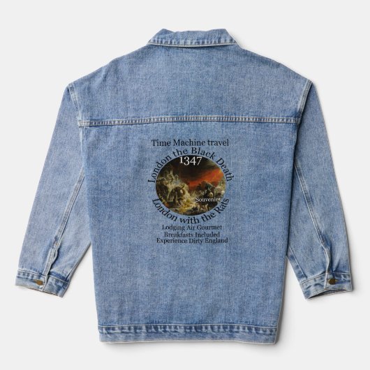 TIJD MACHINE REIS LONDEN 1347 ZWARTE DOOD DENIM JACKET (Achterkant)