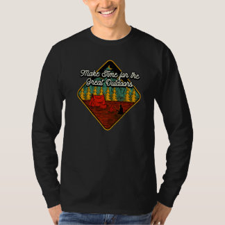 Tijd maken voor buitenshuis kamperwandelaar t-shirt